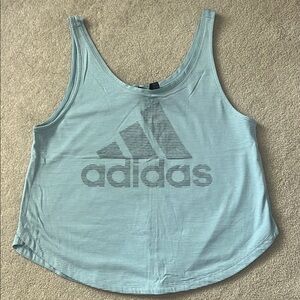 Adidas Blue Crop Tank Top Relaxed Fit